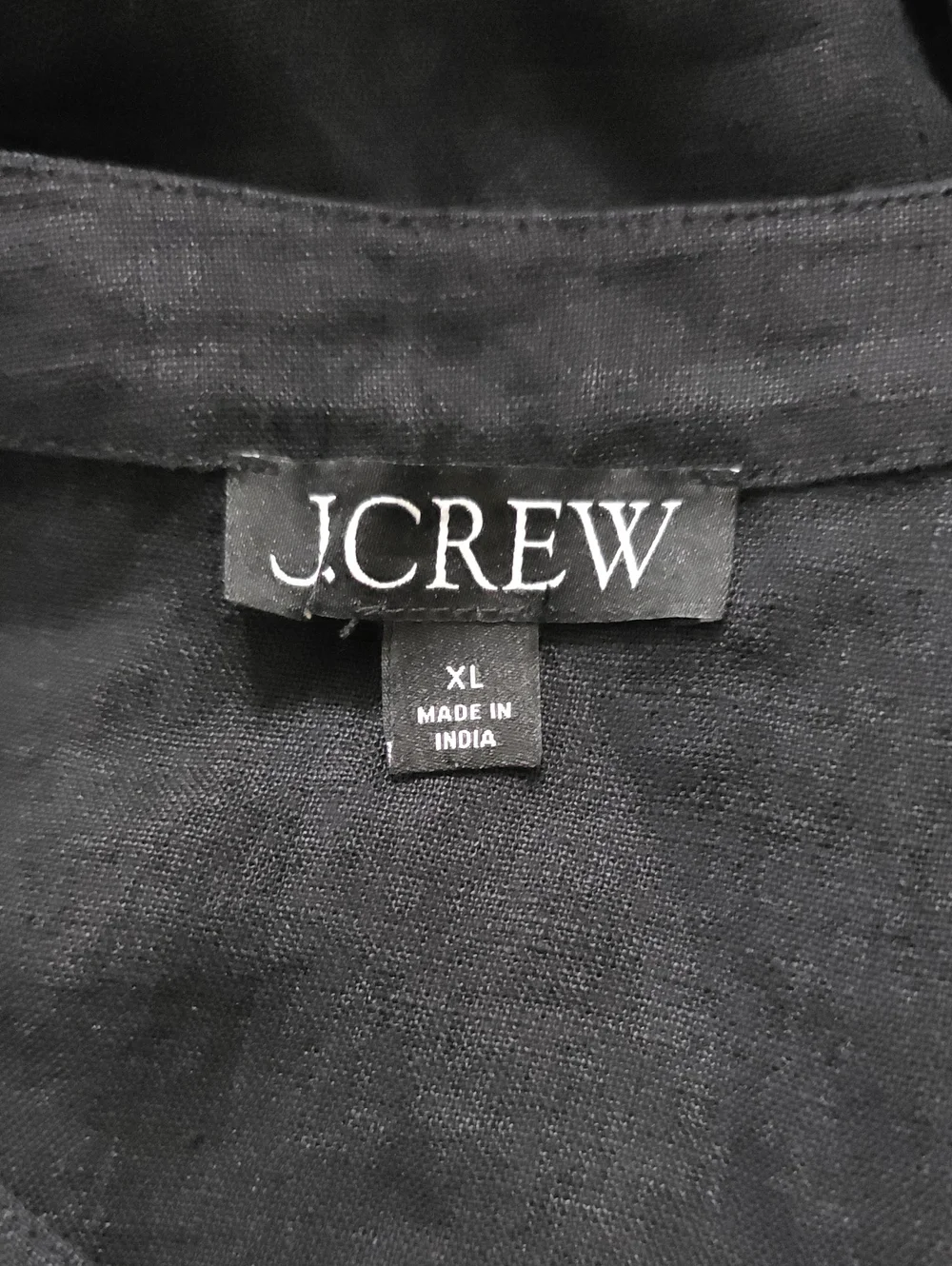 J. Crew Raw Hem Maxi Linen Shirt Dress in Black Size XL
